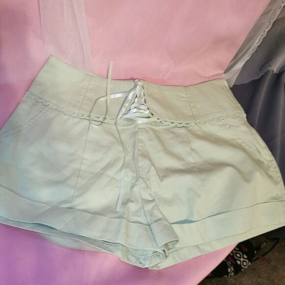 Ank Rouge Green Shorts Women's Small Boho Party Casual Summer Japan Import Cute - Picture 8 of 12